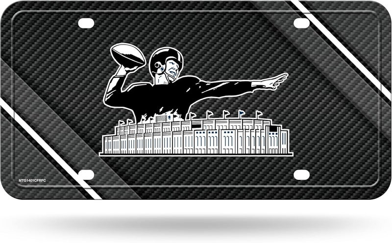 NFL Football New York Giants Retro Carbon Fiber Design Metal Auto Tag 6" x 12" - Great for Truck/Car/SUV